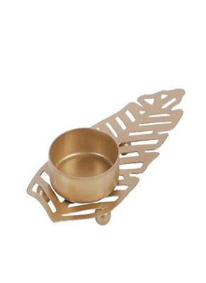 Leaves Shape Tealight Holder Set of 4 3