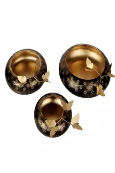 Black & Gold Tyre Urli Set of 3