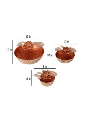 Copper FLower Urli Set of 3 1