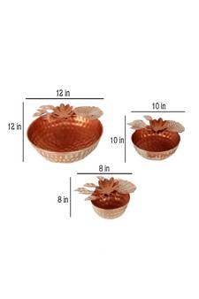 Copper FLower Urli Set of 3