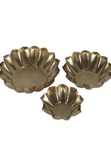 Metal Lotus Urli Set of 3