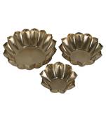 Metal Lotus Urli Set of 3