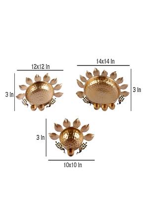 Peacock Flower Uruli Set of 3 1