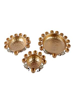 Peacock Uruli With Tealight Set of 3 2