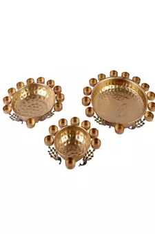 Peacock Uruli With Tealight Set of 3