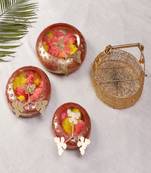 Red & Gold Tyre Urli Set of 3