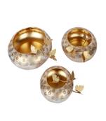 White & Gold Tyre Urli Set of 3