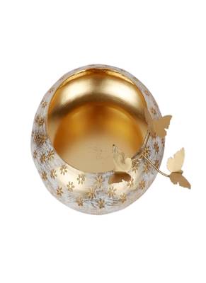 White & Gold Tyre Urli Set of 3 4