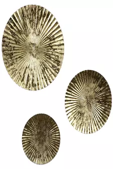 Gold Hammered Wall Decor Set of 3