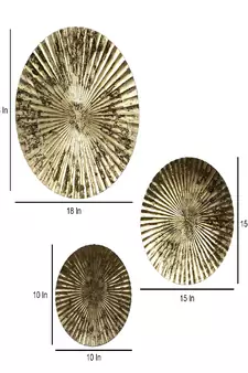 Gold Hammered Wall Decor Set of 3