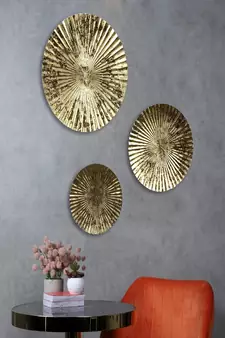 Gold Hammered Wall Decor Set of 3