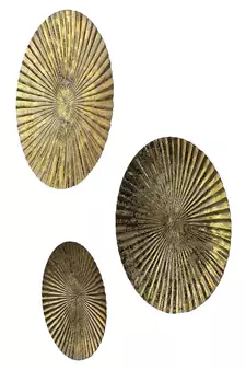 Gold Hammered Wall Decor Set of 3