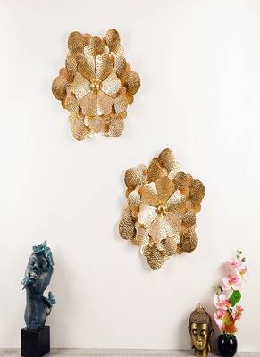 Hammered Flower Wall Decor Set of 2 1