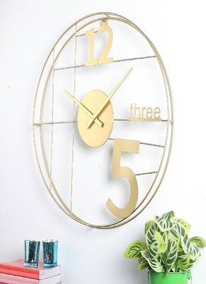 12-Three-5 Elegant Gold Wall Clock 1