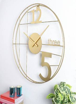 12-Three-5 Elegant Gold Wall Clock 3