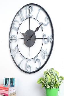 Black & Silver Numeric Wall Clock