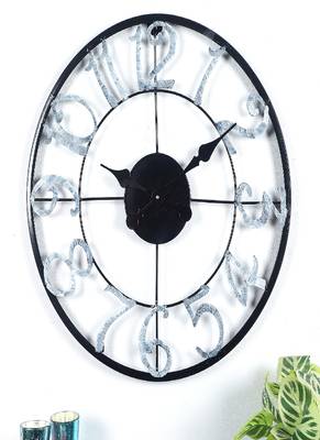 Black & Silver Numeric Wall Clock 2
