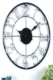 Black & Silver Numeric Wall Clock