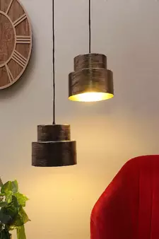 Black & Gold Hanging Lamp Set of 2