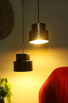 Black & Gold Hanging Lamp Set of 2