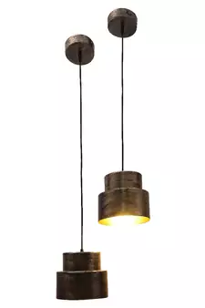 Black & Gold Hanging Lamp Set of 2