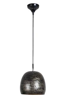 Hanging Hammered Black & Gold Single Lamp