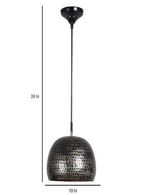 Hanging Hammered Black & Gold Single Lamp 2