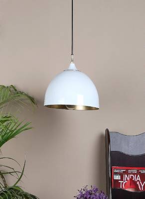 Hanging White & Gold Single Lamp 1
