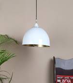 Hanging White & Gold Single Lamp
