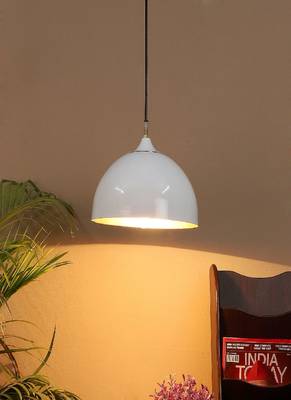Hanging White & Gold Single Lamp 2