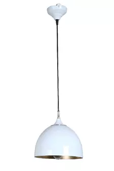 Hanging White & Gold Single Lamp