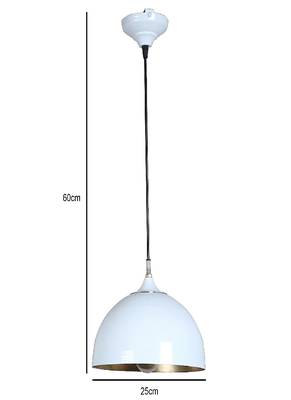 Hanging White & Gold Single Lamp 4