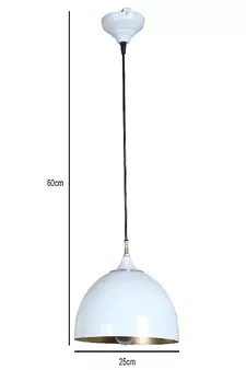 Hanging White & Gold Single Lamp