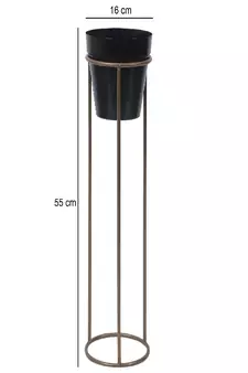 Big Pot Shape Planter Gold & Black Planter Stand Set of 2