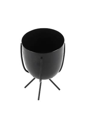 Black Table Top Planter with Stand Set of 2 2