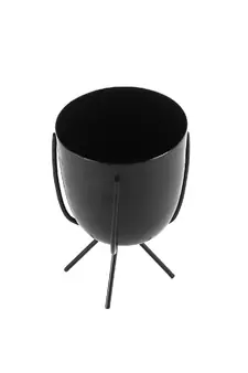 Black Table Top Planter with Stand Set of 2