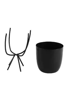 Black Table Top Planter with Stand Set of 2
