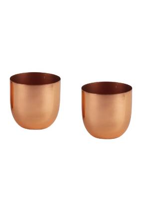 Copper Plating Table Top Planter Set of 2 1