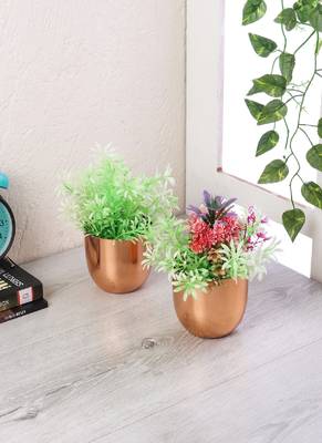 Copper Plating Table Top Planter Set of 2 4