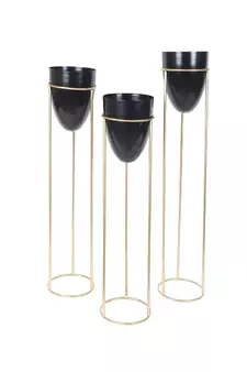 Detachble Black Capsule Floor Planter Set of 3