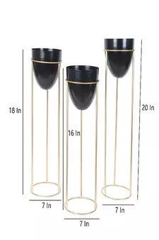 Detachble Black Capsule Floor Planter Set of 3