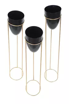 Detachble Black Capsule Floor Planter Set of 3