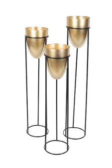 Detachble Gold Capsule Floor Planter Set of 3