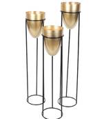 Detachble Gold Capsule Floor Planter Set of 3