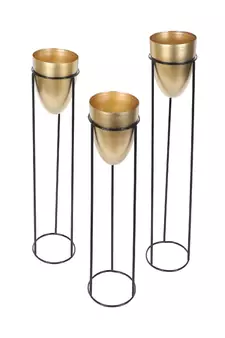 Detachble Gold Capsule Floor Planter Set of 3
