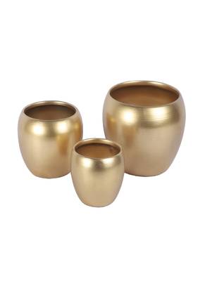 Gold Apple Shape Planters Set of 3 1