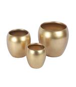 Gold Apple Shape Planters Set of 3