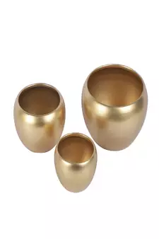 Gold Apple Shape Planters Set of 3