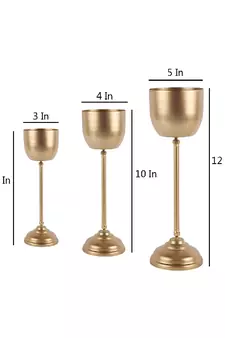 Gold Metal Detachable Planter set of 3