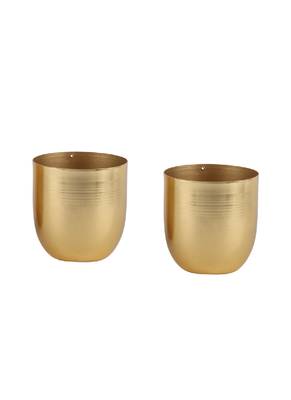 Gold Plating Table Top Planter Set of 2 1